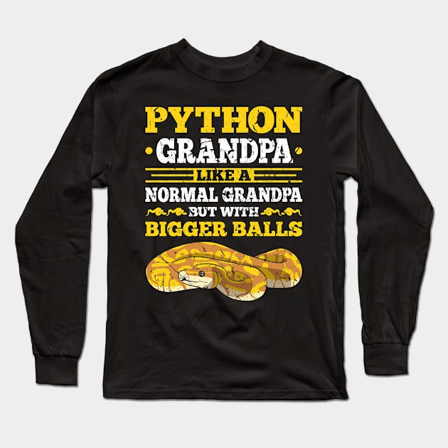 Python Grandpa Snake Lover Long Sleeve T-Shirt by Humbas Fun Shirts